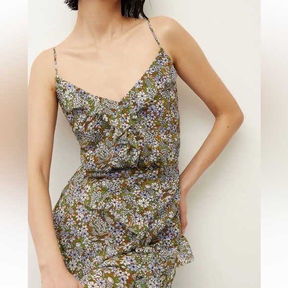 NEW $698 Veronica Beard AVENEL DRESS COLOR FOREST ARMY MULTI, 100% Silk - Picture 6 of 12